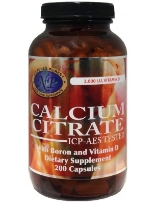 Calcium Citrate, 200 capsules, 1000 mg