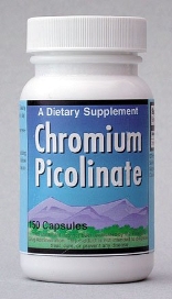 CHROMIUM PICOLINATE, 150 capsules, 200 mcg