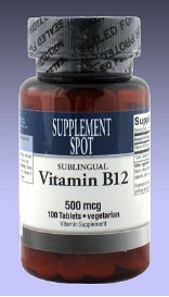 Vitamin B12, 100 tablets, 500 mcg